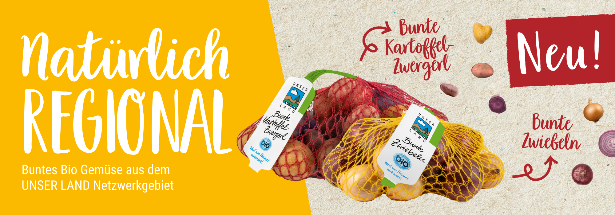 Bunte Kartoffel Zwergerl Zwiebeln